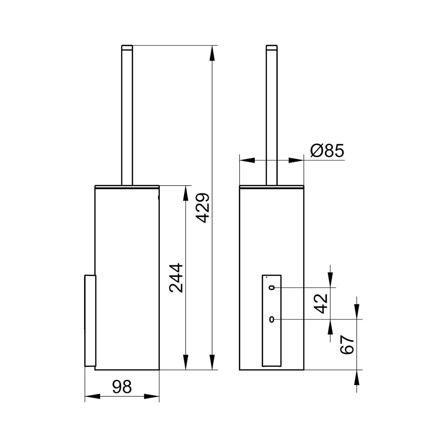 KEUCO Edition 400 Set aus WC-Bürstengarnitur & 4 Bürstenköpfen, verchromt | Bürstengarnitur mit Glasgehäuse und Bürste, Ersatzköpfe weiß, inkl. Schrauben und Dübel, Bürstenhalter mit Klobürste