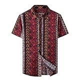 Herren Frühjahr und Sommer Casual Einreiher Print Strandurlaub Kurzarm Outdoor Holiday Shirt Signum Hemd Herren