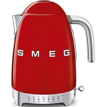 Smeg KLF03GOUS 50's Retro Style Aesthetic Electric Kettle with Embossed Logo, Gold