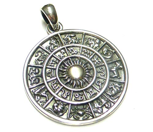 Pendentif calendrier solaire argent 925 cadeau idéal mixte