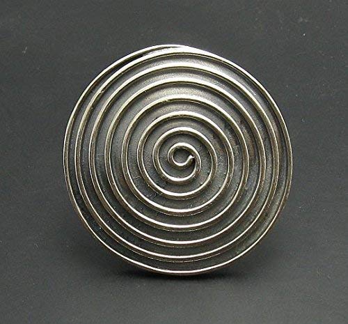 Anillo de plata macizo de tamaño ajustable 925 espiral R000763