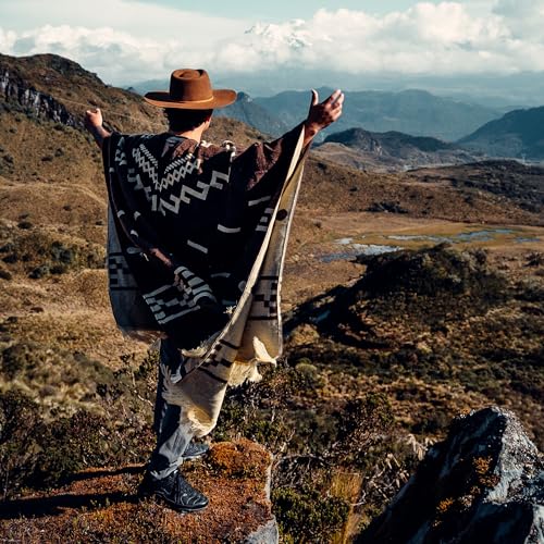 Image of LATITUDE ZERO Alpaca Wool Poncho -Serape | Warm & Soft Clint Eastwood poncho| cowboy - Western - Style