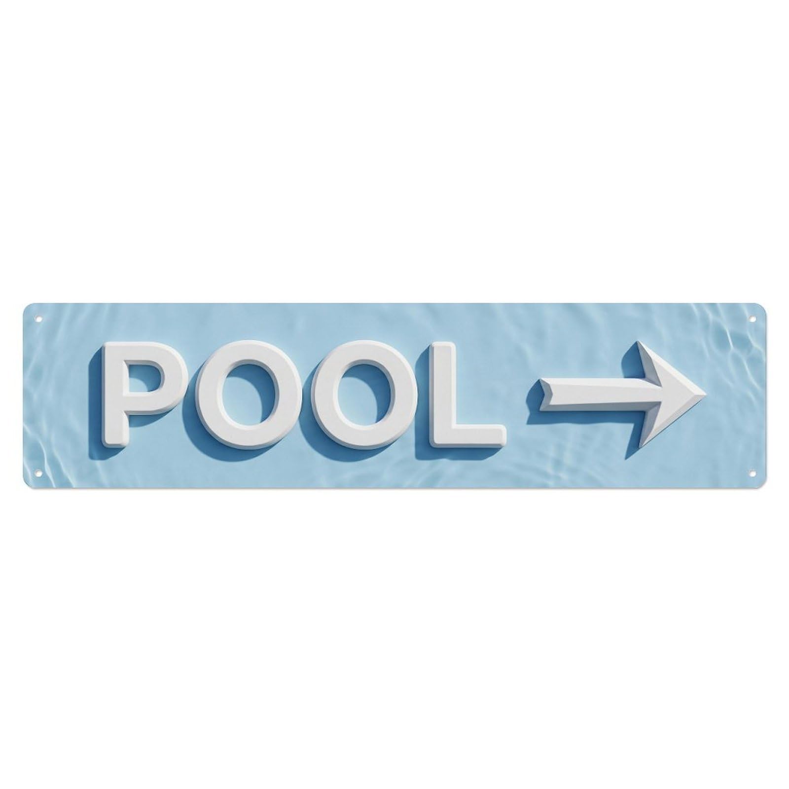 Swimming Pool Powder Blue Metal Tin Sign