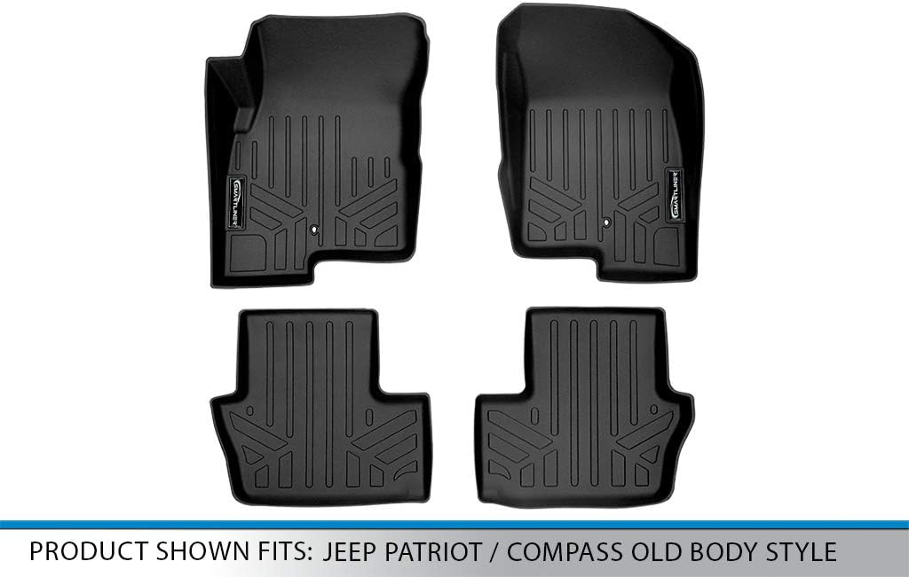 SMARTLINER Floor Mats 2 Row Liner Set for 2008-2012 Dodge Caliber