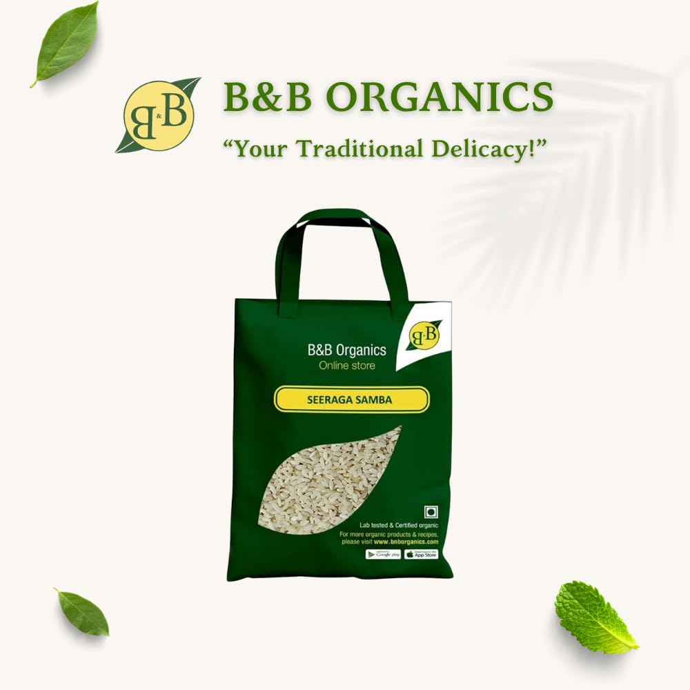 B&B Organics Aromatic Seeraga Samba Rice (5kg)/ Traditional Rice/Seeraga Samba Arisi - Image 3 thumbnail