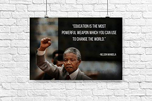 Nelson Mandela Poster Quote “Education Is The Most Powerful Weapon Which You Can Use To Change The World.” Motivational Educational Inspirational Poster 12-Inches By 18-Inches Print Wall Art Cap00052 #TOP7