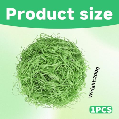 Ostergras,FüLlmaterial,Osternest Gras Grün FüR Ostern,Papier FüLlung Geschreddertes Grass Oster Deko Geschenk,Geschreddertes Papier Raffia FüR Osternester,FüR Geschenkbox KöRbe Dekoration (200g)