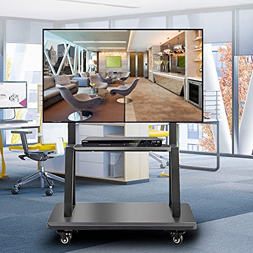 Soporte de TV móvil 65 pulgadas con bandeja y ruedas miniatura 2