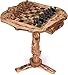 CRAFLAIR ~ INTELLIGENTE ~ Chess Table ~ 20 inch ~ Olive Wood Chess Table Furniture ~ Deluxe Chess Table ~ Chess Set with Drawers for Adults Unique ~ Olive Wood Chess Board Table ~ Wooden Chess Set