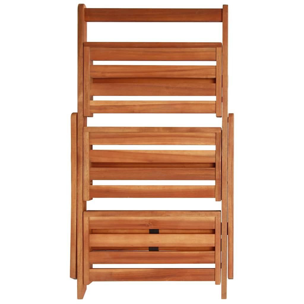 Supporto per piante a 3 livelli in acacia massiccia, 50 x 63 x 80 cm