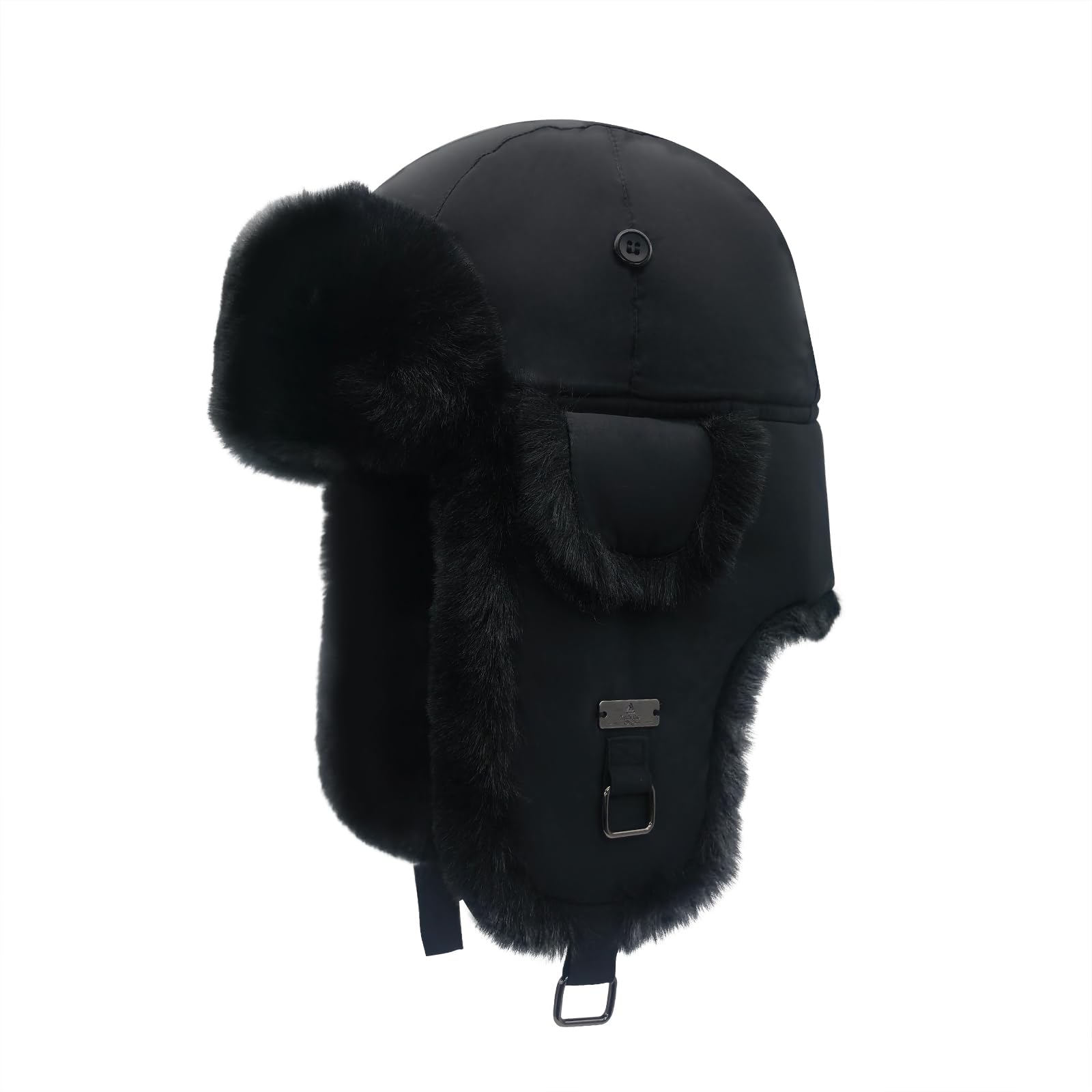 Unisex Fliegermütze Winter Mütze Warme Pilotenmütze mit Kunstfell Ohrenschützer Wintermütze für Herren und Damen