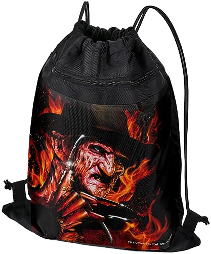 LOGOVISION A Nightmare On Elm Street Freddy's Fire Drawstring Backpack Sports Bag Sackpack 17