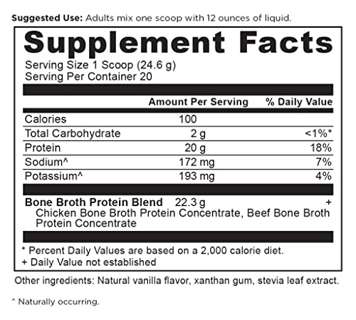Ancient Nutrition Protein Powder Made From Real Chicken And Beef Bone Broth, Vanilla, 20G Protein Per Serving, 40 Serving Tub, Gluten Free Hydrolyzed Collagen Peptides Supplement #TOP3