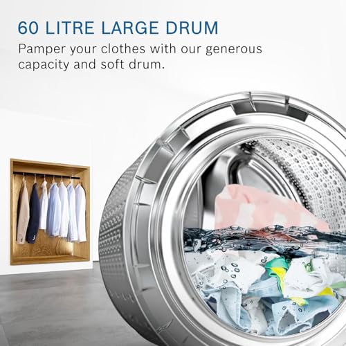 Image of Bosch 10.5 /6 KG Inverter Fully Automatic Front Load Washer Dryer (WNA2E4UCIN, 1400 RPM, 14 Wash Programs, LED touch display, Wash & Dry in 60 Mins, Cast Iron Grey)