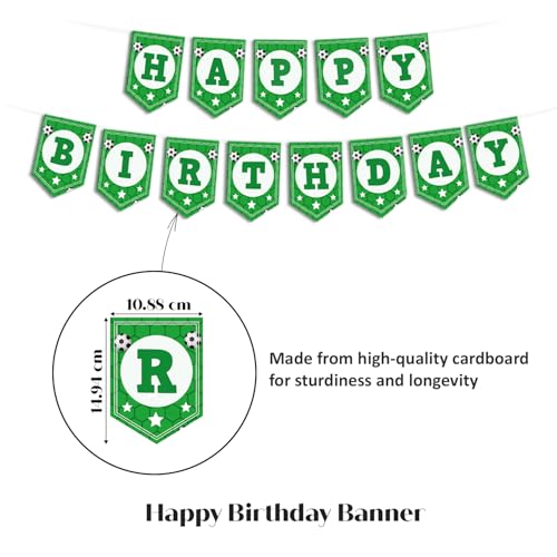 Image of Just Party Football Theme Party Decoration - 37 pcs Happy Birthday Decoration Kit for Kids | Soccer Theme Birthday Decoration Items for Boys & Girls | Includes Banners, Props, Cake Topper