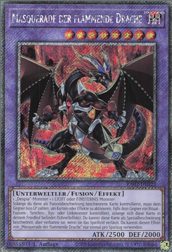Masquerade der flammende Drache (V.4) RA02-DE022 Platinum Secret Rare Deutsch Boosterfrisch 1. Auflage - 25th Anniversary Rarity Collection II - mit ReCollectibles-Versandschutz - für Yu-Gi-Oh!