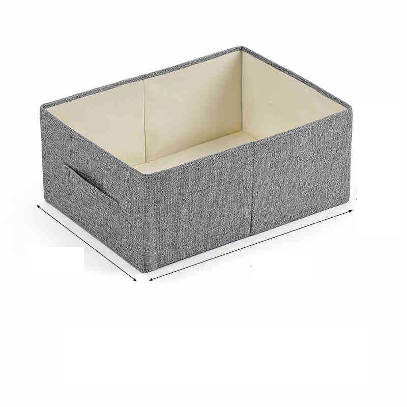 Boîte de rangement en tissu lin noir pour optimiser les placards