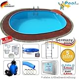 einbau poolleiter Ovalpool Set, der Pool ist Winterfest und Qualität Made in Germany.