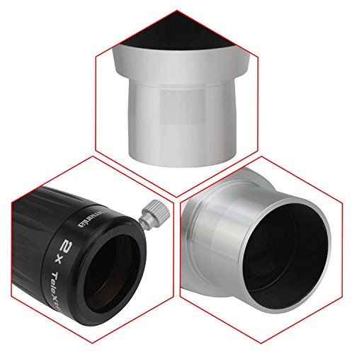 Astromania 1.25" 3-Elements 2X Telextender Premium Barlow Lens - Apochromatic Barlow Lens Giving An Excellent Image #TOP4