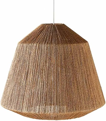 Miniatura 9 de Lámparas colgantes de viento silencioso hechas a mano, cuerda de cáñamo, luz vintage celing, mimbre país, ratán, iluminación para el hogar,