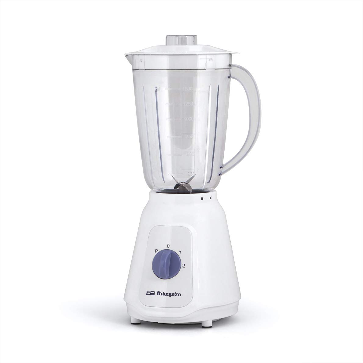Orbegozo BV 5025 - Batidora de vaso, 500 W de potencia, 2 velocidades más función turbo, vaso de cristal de 1.5 litros, cuchillas INOX