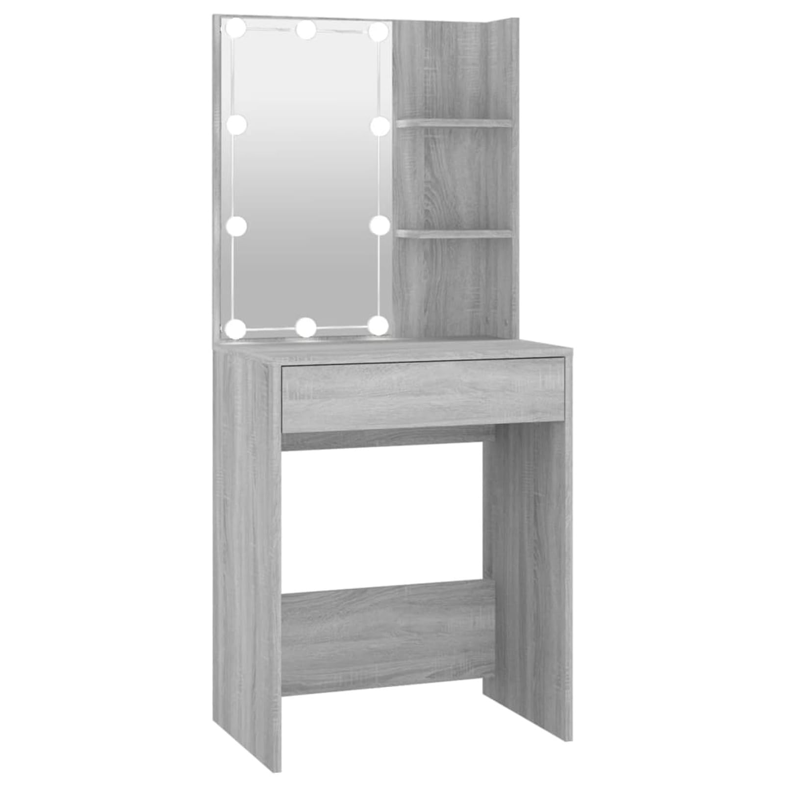 LAPOOH Schminktisch Schminken Tisch, Frisiertisch, Kosmetiktisch, Schminkkommode, Schmink Tisch, Make Up Tisch, Grau Sonoma 60x40x140 cm