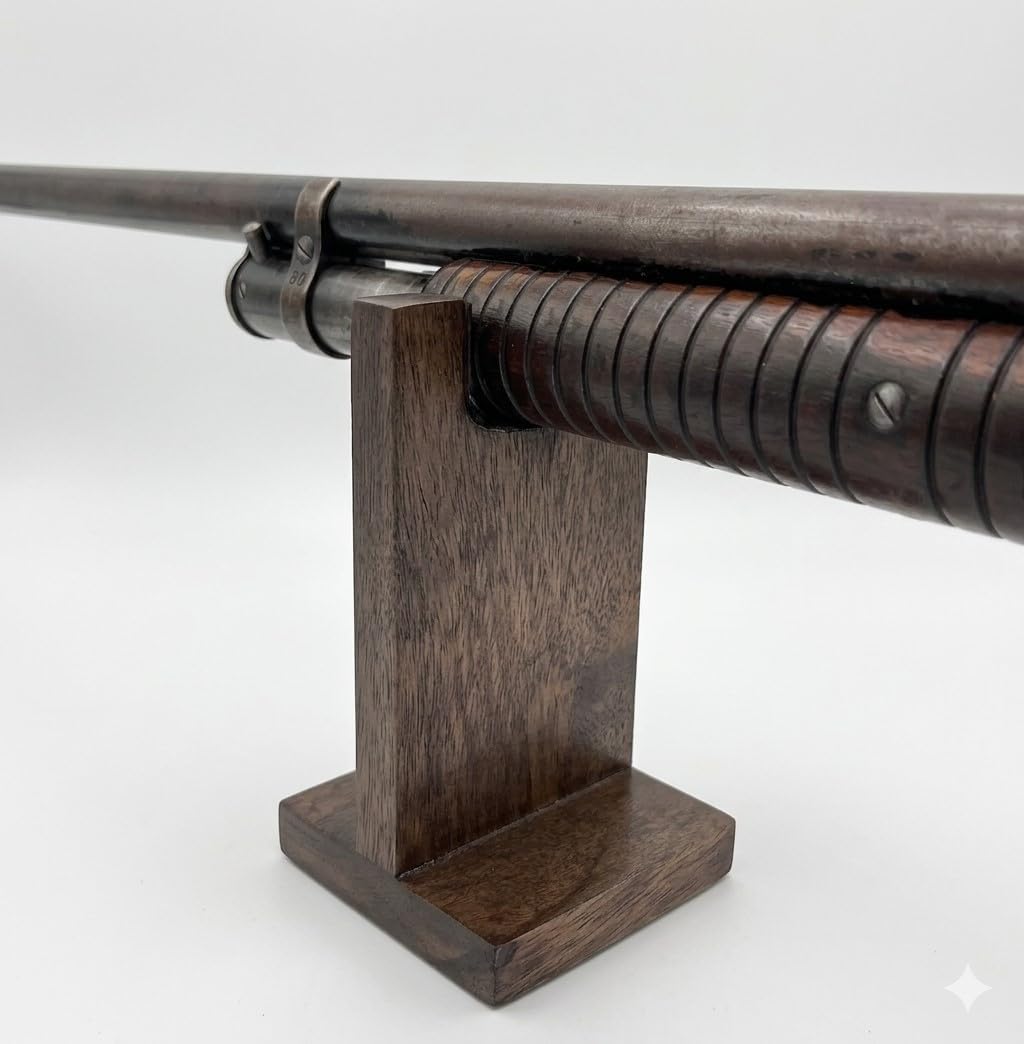 Rustic Wood Gun Display Stands, display stands for rifles, long guns, firearms, weapons and collectables, for Displays, Shows, and Exhibits.
