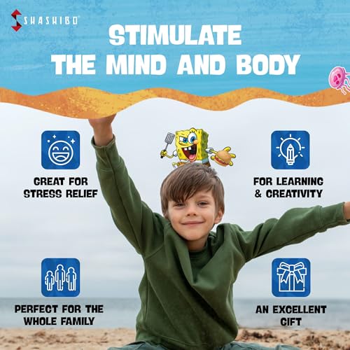 Image of Shashibo Spongebob Squarepants Magnetic Puzzle Cube, Sensory Fidget Toy | 100+ Possible Shapes, Stress Relief Fidget Toy For Adults & Kids, Fun Shape Shifting Puzzle Box For All Ages
