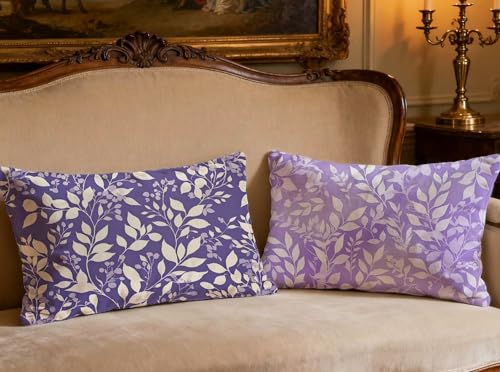 Fundas cojín sofá 40x60 cm rectangulares de terciopelo morado para salón 2