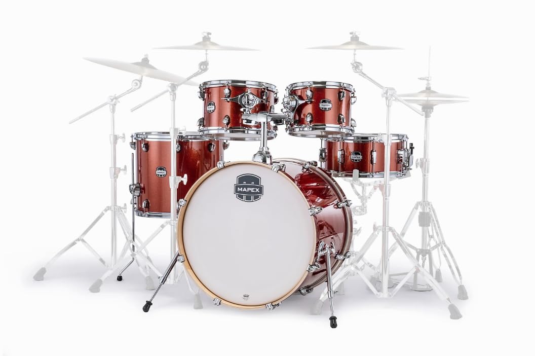 MAPEX MA529SFOR Mars Birch Series - Juego de batería acústica de 5 piezas, color naranja brillante