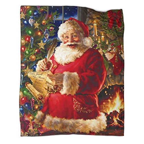 Mantas de diseño de Papá Noel, sofás, sofás, niños, adultos, viajes, camping, mantas compatibles con manta lavable a máquina, a, Talla única Cover