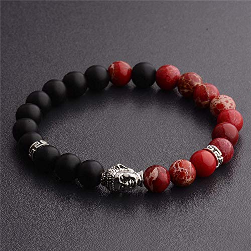 Bracelet de couple style étudiant en perles de pierre volcanique 8 mm
