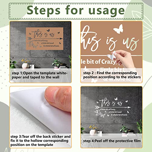 Creatcabin 2Pcs This Is Us Mirror Wall Stickers 3D Acrylic Mirror Decal Removeable Vinyl Art Wall Home Decor Letters Mural Diy Mirror Decor For Living Room Bedroom Background Decoration, Silver #TOP3