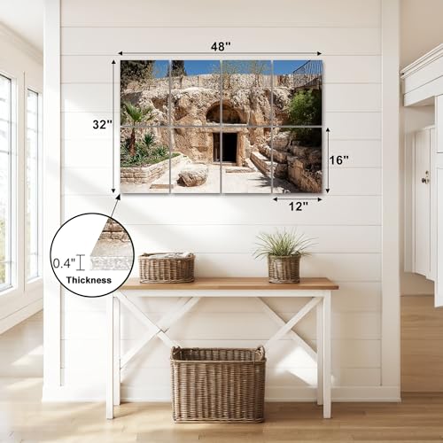 8 Pack Paneles Acústicos Art Garden Tomb Jerusalem Auto-adhesivos Decorativos Paneles Absorbentes de Sonido 48"x32" para Oficina Hogar Estudio miniatura 2
