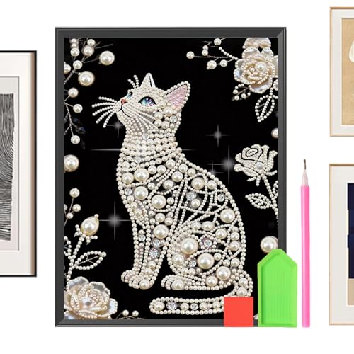 Kit de peinture sur perles chat pour adultes loisirs créatifs