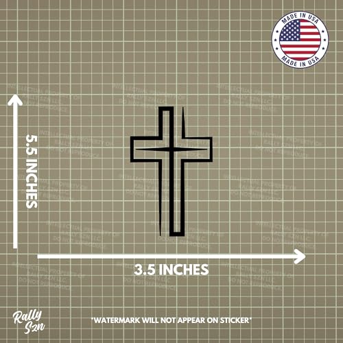 Image of Modern Cross - Christian Jesus Cross Car Vinyl Decal Bumper Sticker for Car, Wall, Window, Vehicle, Weather Resistant, Viral (1, Black)