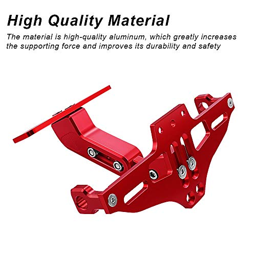 Mdpromcp Universal Motorcycle Fender Eliminator With Led Light Cnc Aluminum License Plate Bracket (Red) #TOP2