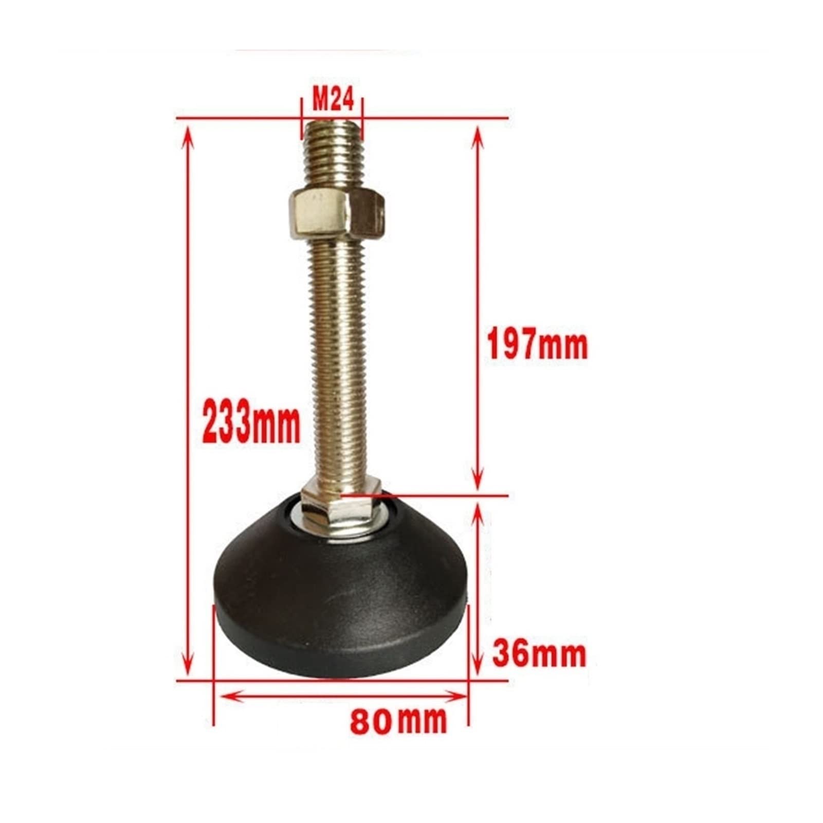 Pies ajustables, pies niveladores de alta resisten 8 pies niveladores ajustables con base de goma for máquinas niveladoras, rosca for muebles, 80 mm(D80*M20*200mm)