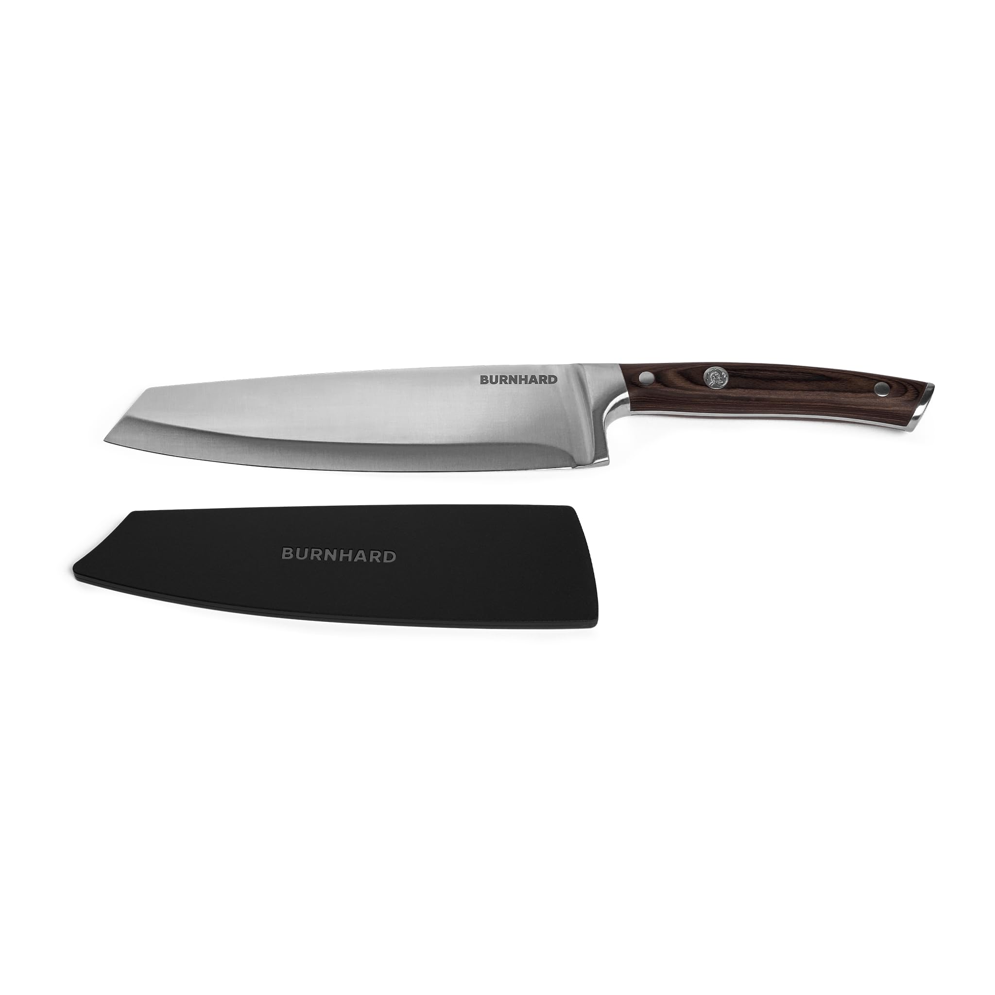 BURNHARD® Küchenmesser mit Pakka-Holzgriff inkl. Kunststoffscheide, Deutscher Klingenstahl, ergonomische Form