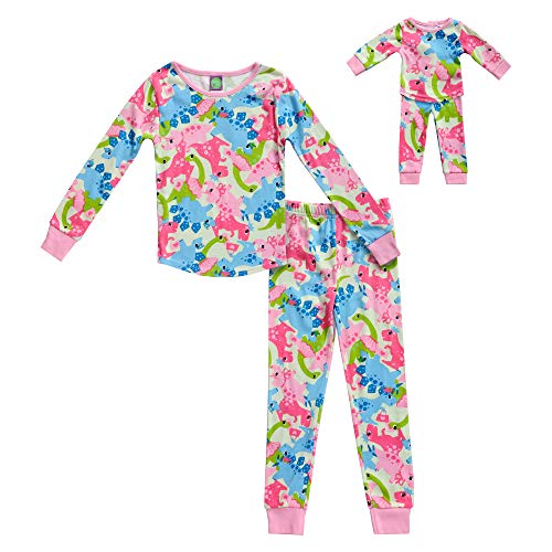 Dollie & Me Girls' Apparel Snug Fit Sleepwear Set and Matching Doll Outfit