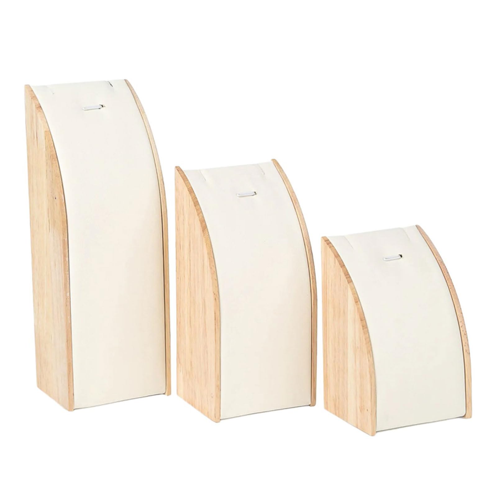Msioytog Fashionable Sturdy Wood Jewelry Display Rack 3 Pieces Set for Necklace and Pendant Exhibition Organization Wood Display