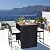 RELAX4LIFE 5-Piece Outdoor Bar Set - Wicker Rattan Bar Height Dining Table w/Acacia Wood Top & 4 Bar Stools Chairs w/Seat Cushions, Backrest, Footrest, Outside Patio Bistro Set for Backyard (47.5'')