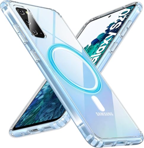 Image of JGD PRODUCTS Magnetic Case for Samsung Galaxy S20 5G Compatible with MagSafe, Shockproof Phone Bumper Cover, Anti-Scratch Clear Back (Clear)