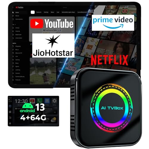 Image of Carlizem Wireless CarPlay & Android Auto Box, Stream YouTube Netflix JioHotstar on Car Display, Snapdragon 665 Octa-Core Convert Wired to Wireless, BUILT IN GPS, 4G LTE SIM Slot, 4GB RAM 64GB Storage