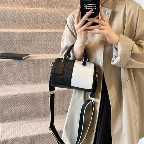 Barrel-shaped Denim Handbag and Purse Women Small Tote Shoulder Crossbody Bag with Guitar Adjustable Shoulder Strap2