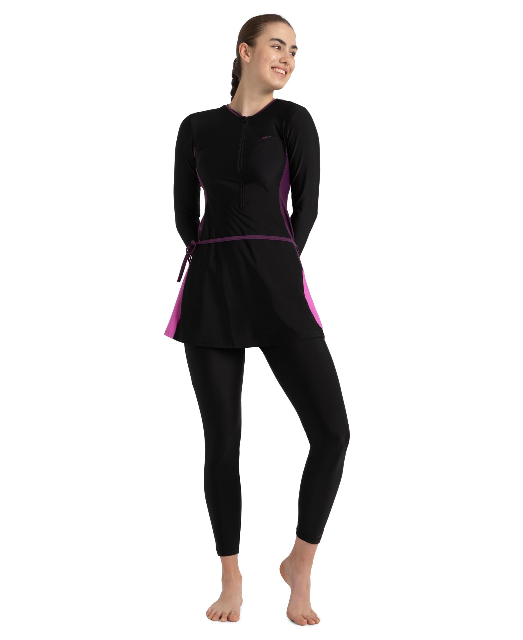 Speedo Women's Endurance10 Two Piece Closedback Full Body Suit Swimming Costume Swimwear | Chlorine Resistant | Shape Retention Fabric | UPF 40+ Sun Protection | Removable Bra Pads 1