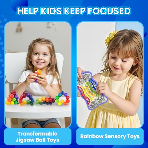 KCNVLCK Sensory Toys 25 Pack with Visual Auditory Tactile Fidget Toys for Kids Adults Autism ADHD, Focus Calming Set for Classroom Calm Down Corner Office Desk, Travel Party Favors Gifts - Thumbnail 3