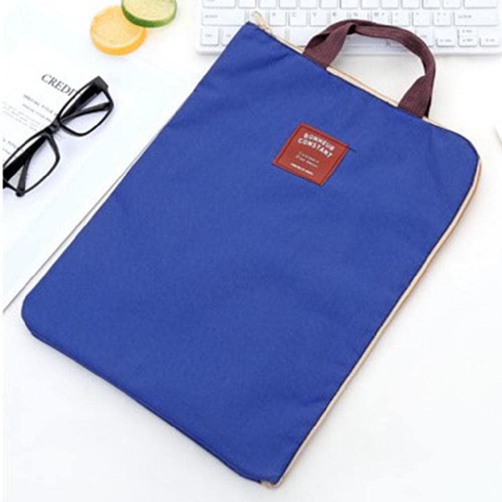 1Pcs Dark Blue Document A4 in Canvas, Handbag, Portable Door Holder Shirts Storage Storage File School Filler File Folder