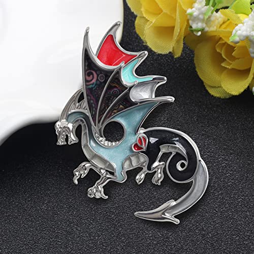 Image of WEVENI Alloy Fantasy Dinosaur Dragon Brooch Enamel Pins for Women Lady Girl Fashion Jewelry Gift