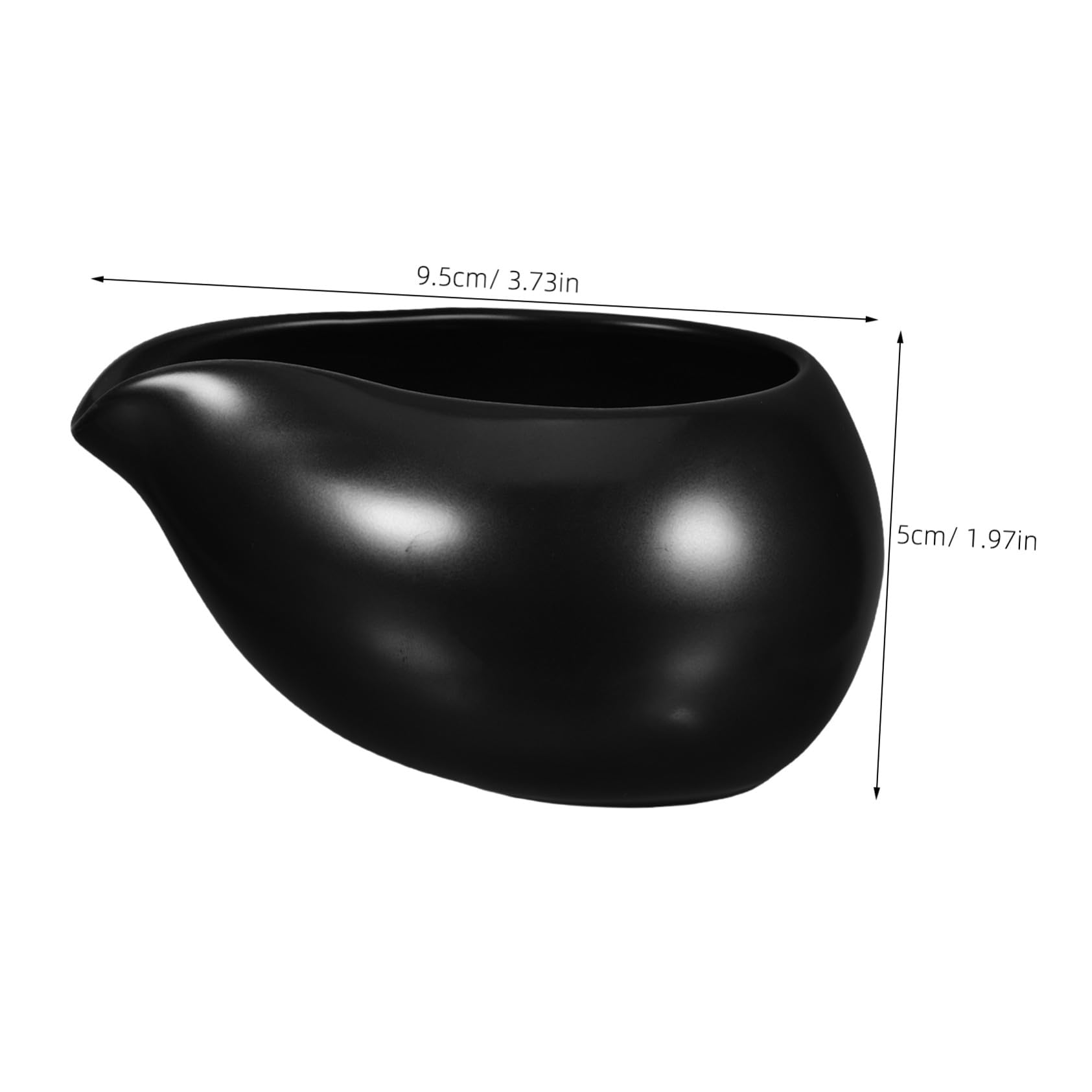 Pots à Lait et Poignée Ergonomique en Céramique Noire Ensemble de 3 Bec Verseur et Barbecues pour Restaurants Occidentaux